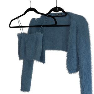 Zara Fuzzy Cardigan and Top Set